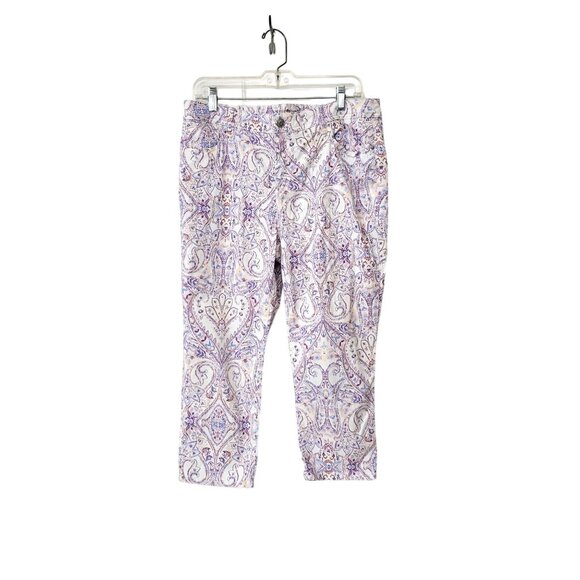 Chico's Pants - Chico's Girlfriend Slim Leg Cropped Paisley Pants